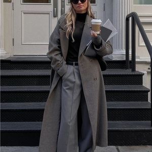 Claire Rose x NA-KD Wool Blend Trench Coat